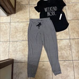 NWT Rae Dunn weekend mode pjs